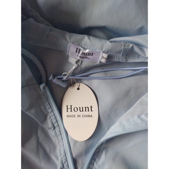 Hount Women's Light Blue Hooded Zip Up Rain Jacket Windbreaker Size S NWT - Picture 4 of 6